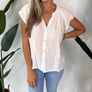 Lovely Rails sz S Linen mix blouse